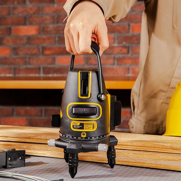 Измерительный и разметочный инструмент Deli Лазерный уровень Deli DL332302 2 луча(зеленый цвет), точность +/-1,5мм/7м, угол самовыравнивания 3°, 1АКБ 2,4 А*ч+ЗУ, время работы до 8 часов, кейс фото 6