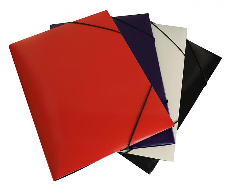 Папка на резинке Бюрократ DeLuxe DL510RED A4 пластик кор.30мм 0.7мм красный фото 3