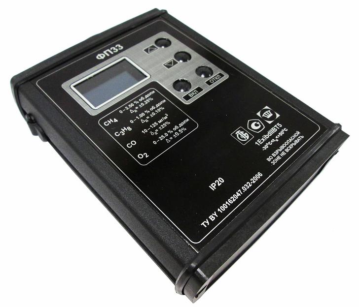 ФП-33 газоанализатор переносной (АРТ 23013) на метан (CH4) или пропан (C3H8), кислород (O2) и оксид углерода (CO), (обязательно (на выбор) применение со штангой АРТ 23111/щупом АРТ 23113) фото 2