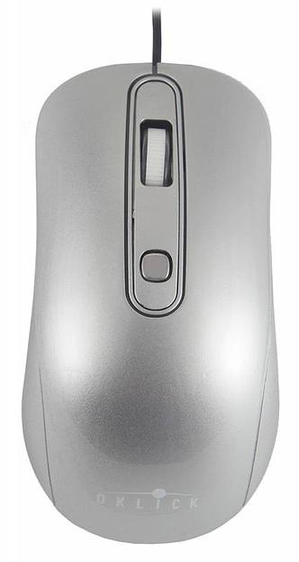 Мышь Оклик 155M серебристый оптическая (1600dpi) USB (3but) фото 4