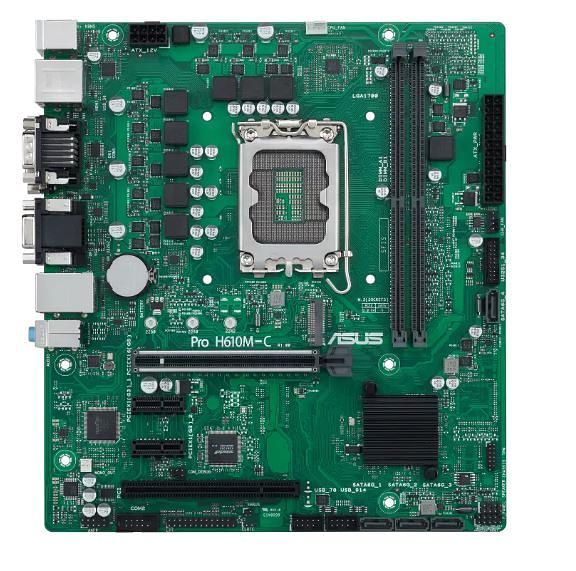 Материнская плата ASUS PRO H610M-C-CSM, LGA1700, B610, 2*DDR5, D-sub+DP+DVI+HDMI, SATA 6.0, M.2, USB 3.2*2, USB 2.0*2, COM, mATX; 90MB1AT0-M0EAYC (PRO H610M-C-CSM) фото 1