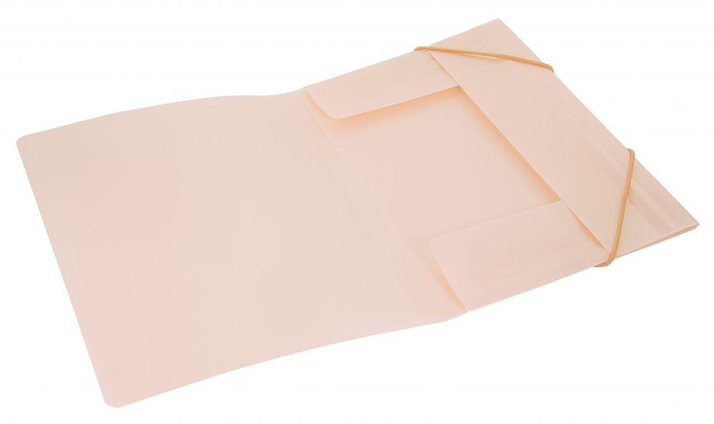 Папка на резинке Бюрократ Gems GEMPR05CREAM A4 пластик кор.30мм 0.5мм кремовый жемчуг карман для визитки фото 3