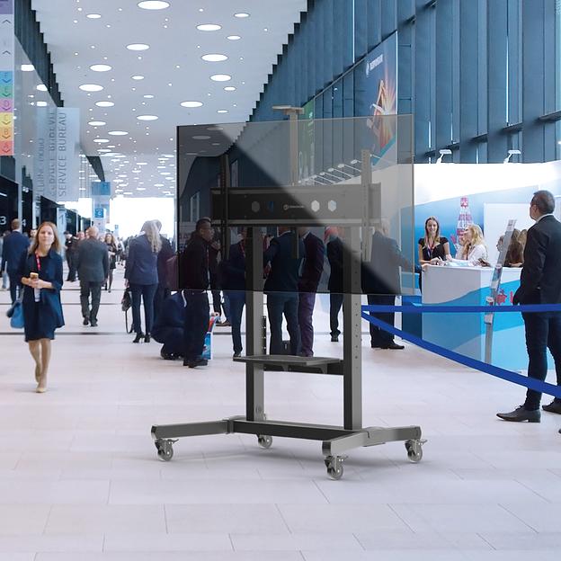 ONKRON TS1991-B черный, стойка для телевизора с кронштейном 50"-100", мобильная фото 10