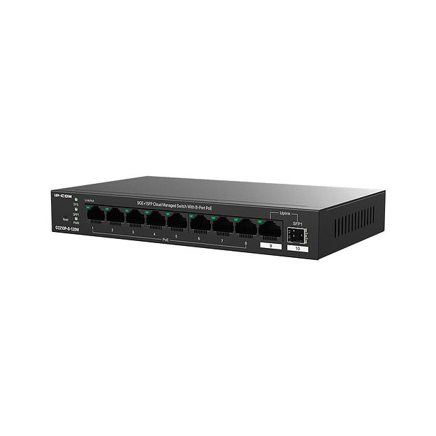 IP-COM G2210P-8-120W Коммутатор управляемый PoE, 10 портов, 9x1 Гбит/с, SFP 1x1 Гбит/с, PoE 8x 30Вт (до 110 Вт) фото 1