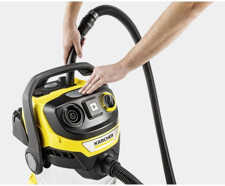Строительный пылесос Karcher WD 6 P S V-30/6/22/T + DDC (YSY) 1300Вт (уборка: сухая/сбор воды) желтый фото 2