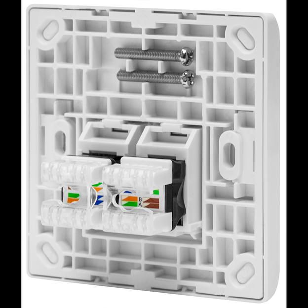 Абонентская розетка SNR, встраиваемая, под модули Keystone, 2 порта фото 2