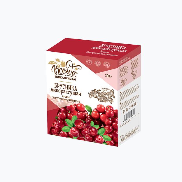 Брусника дикорастущая Премиум в картонных коробочках «Всегда пожалуйста» 300г Опт фото 1