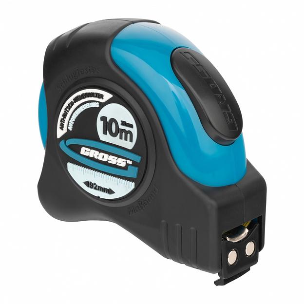 Рулетка Schlagfest,10 м x 25 мм, магн. обрез зацеп, двухст. шкала, автоматич. фиксация фото 1