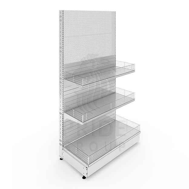 Стеллаж перфорированный пристенный 1000x500x1900 3 полки фото 1