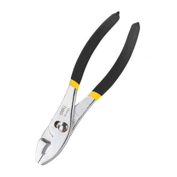 Пассатижи переставные двухдиапазонные Deli DL25508 200мм, прорезиненная двухкомпонентная ручка фото 2