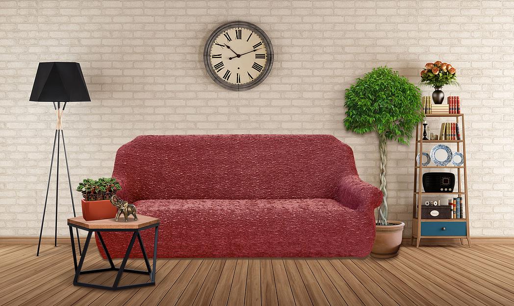 Чехол на трёхместный диван Чехлы&Пледы «Виктория» терракотовый ОПТ фото 6