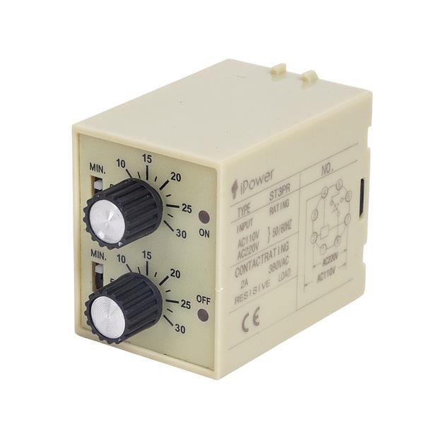 Реле времени iPower ST3PR 30s/30min AC220V ST3PR 30s/30min AC220V фото 1