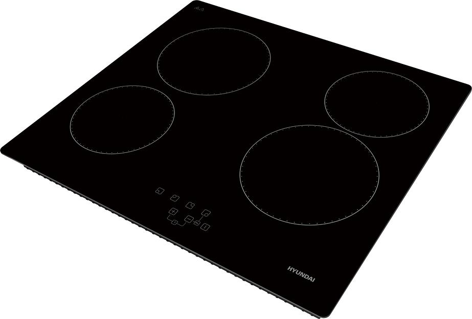 Варочная поверхность Hyundai HHE 6410 BG черный фото 4