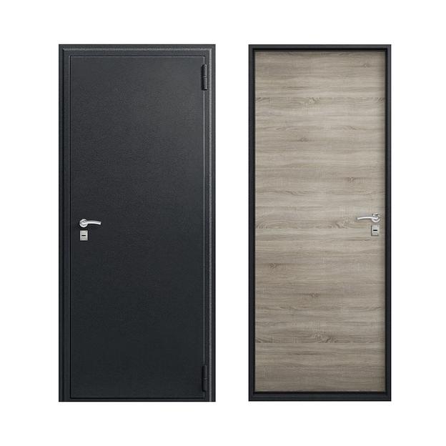 Входная дверь для квартиры О-10 960×2050 мм правая, чёрный сатин, дуб светлый, опт фото 1