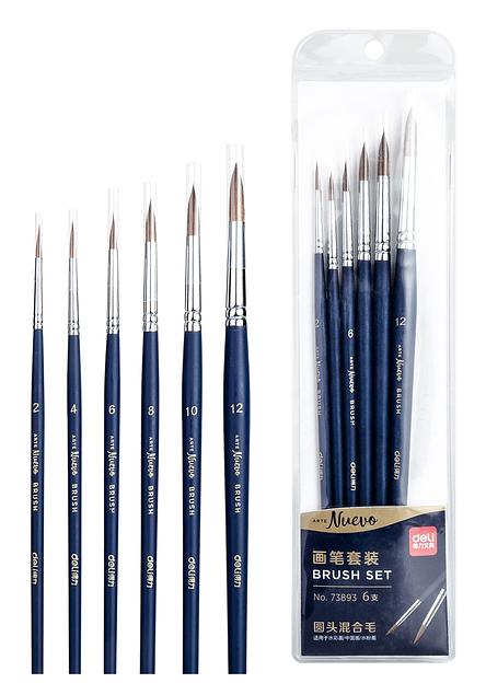 Набор кистей Deli 73893 синтетика круг. фото 1