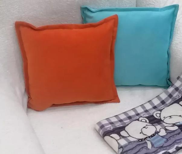 Декоративная подушка на диван 1 шт голубой цвет ОПТ фото 5