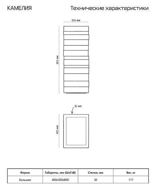 Цветочный вазон из архитектурного бетона СтаркБет «Камелия» 50 л ОПТ фото 2