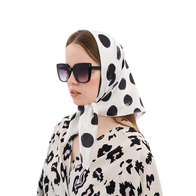 Женский платок «Корова» искусственный шёлк Армани 55×55 см фото 6