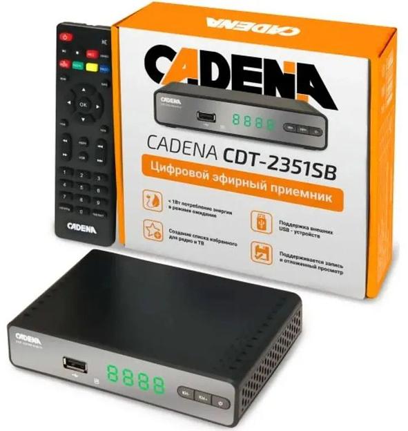 Ресивер DVB-T2 Cadena CDT-2351SB черный фото 3