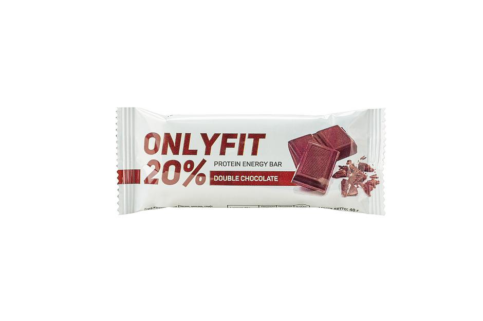 Протеиновый батончик глазированный Onlyfit «Double chocolate» 30 шт по 40 г, опт фото 2