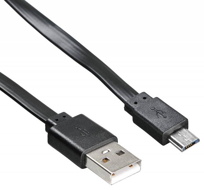 Кабель Buro BHP MICROUSB 1M FLAT USB (m)-micro USB (m) 1м черный плоский фото 2