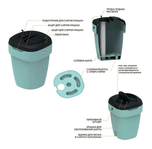 Реагентный (солевой) бак 350 литров белый фото 2