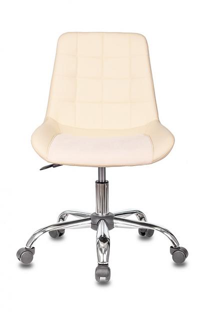 Кресло Бюрократ CH-350SL светло-бежевый искусст.кожа/ткань крестовина металл хром фото 2