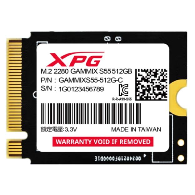 SSD ADATA M.2 2230 512GB XPG GAMMIX S55 PCIe Gen4x4 with NVMe SGAMMIXS55-512G-C фото 1