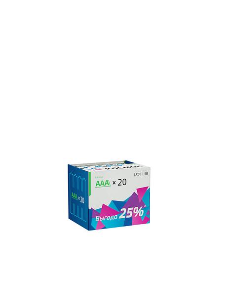 Элемент питания алкалиновый AAA/LR03 (уп.20шт) КОСМОС KOCLR0320BOX фото 1