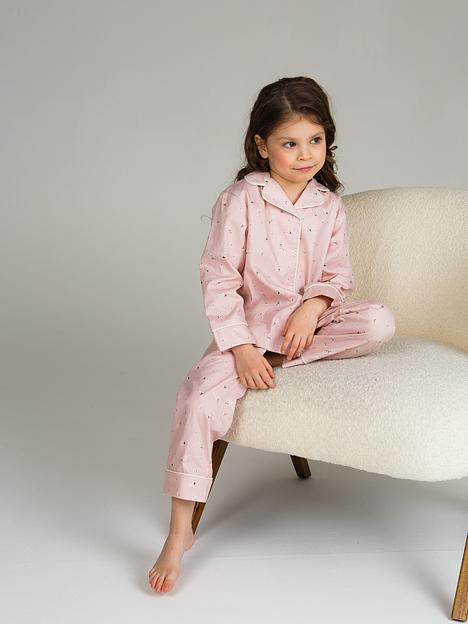 Пижама MINI DI «Алексия» ландыши на розовом, сатин ОПТ фото 3