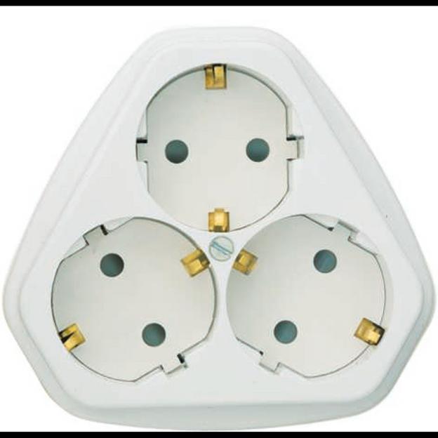 Розетка 3-м СП РС10/16-503 16А IP20 с заземл. защ. шторки бел. Кунцево 5930 фото 1