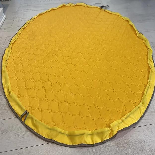 Утеплённый игровой коврик для хранения лего жёлтый ОПТ фото 6
