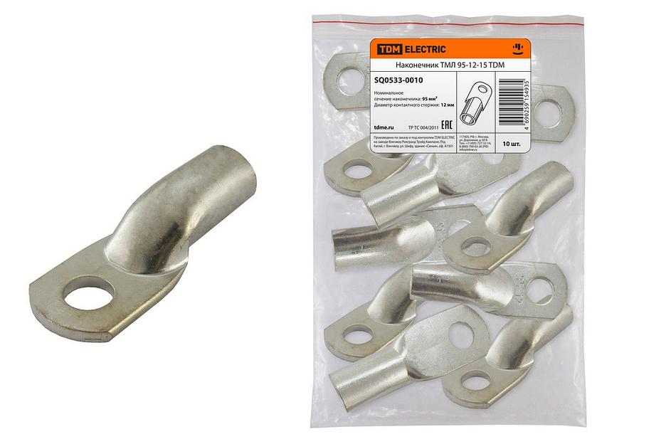 Наконечник кабельный медный луженый под опрессовку ТМЛ 95-12-15 ГОСТ 7386-80 фото 1