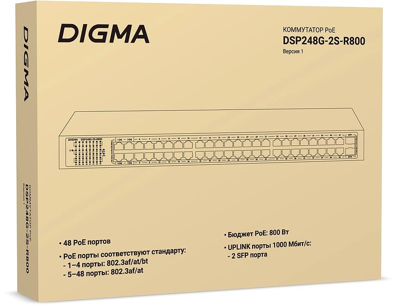 Коммутатор Digma DSP248G-2S-R800 DSP248G-2S-R800 V1 (L2) 48x1Гбит/с 2SFP 48PoE 48PoE+ 4PoE++ 800W неуправляемый фото 5