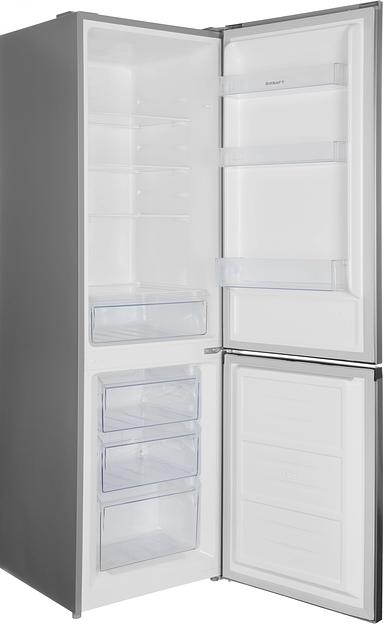 Холодильник Kraft KF-NF292X нержавеющая сталь двухкамерный 201/64л морозилка снизу фото 3