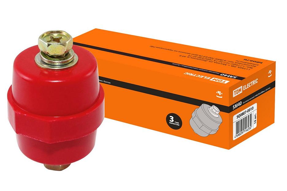 Изолятор SM40 силовой Н40хD40хМ8мм с болтом фото 1