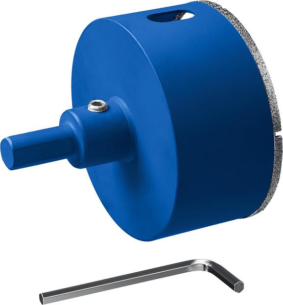 Коронка ЗУБР алмазная в сборе по кафелю, керамике с центрирующим сверлом и имбусовым ключом, зерно 60, 68мм [29850-68] фото 2