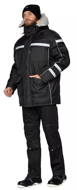 Куртка мужская утеплённая «Аляска Ультра» чёрная ОПТ фото 2