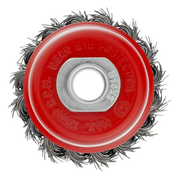 Щетка MATRIX для УШМ, 65 мм, М14, "чашка", крученая металлическая проволока// 74620 фото 3