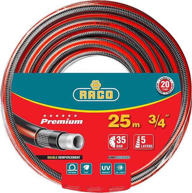 RACO PREMIUM, 3/4″, 25 м, 35 атм, пятислойный, усиленный двумя слоями армирования, поливочный шланг (40300-3/4-25) фото 1