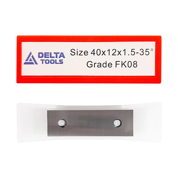 Пластина твердосплавная 40х12х1,5 мм 35 FK08 для МДФ, ДСП Delta tools red box фото 3