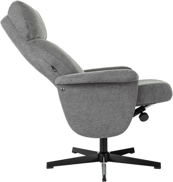 Кресло для дома Бюрократ _Baron с пуфом серый металл черный крестов. (_BARON/GREY) фото 7