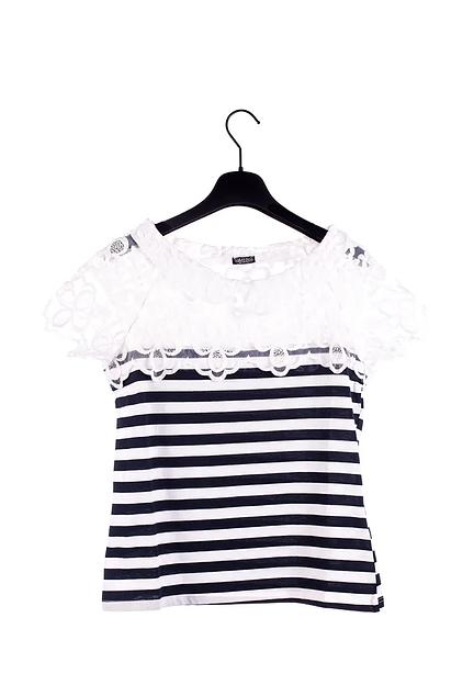 Футболка Crystal Travel «Maglia rigata bianco/blu» ОПТ фото 1