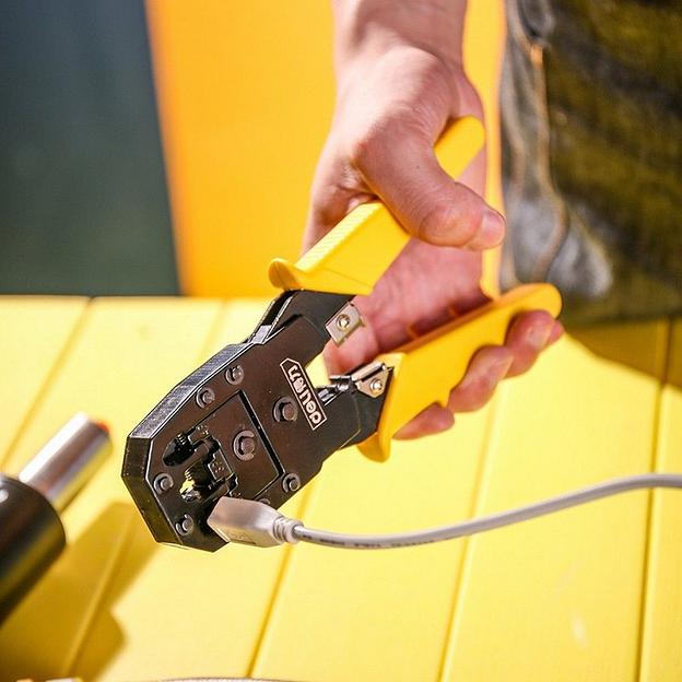 OEM Обжимные клещи Deli DL2468 8P(RJ-45), 6P(RJ-14 и RJ-12), 4P(RJ-9) 200мм, в комплекте инструмент для снятия изоляции и набор коннектеров oem фото 7