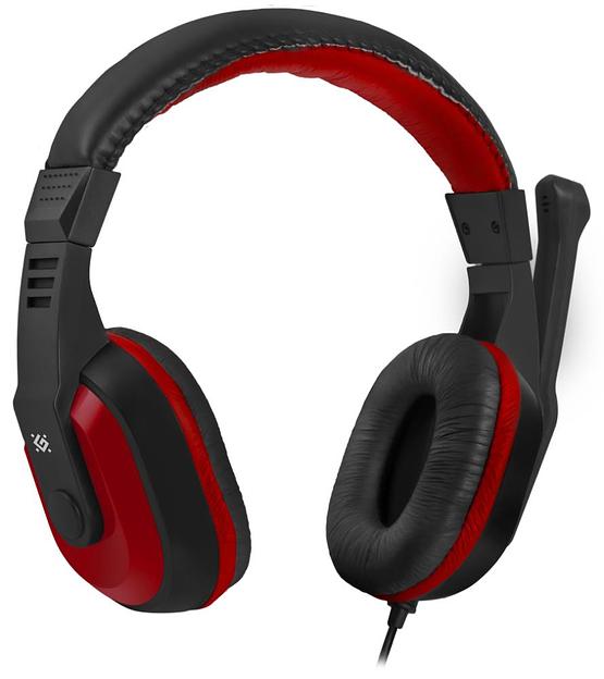 Наушники с микрофоном Defender Target MKP-350 черный/красный 1.8м накладные оголовье (52350) фото 3