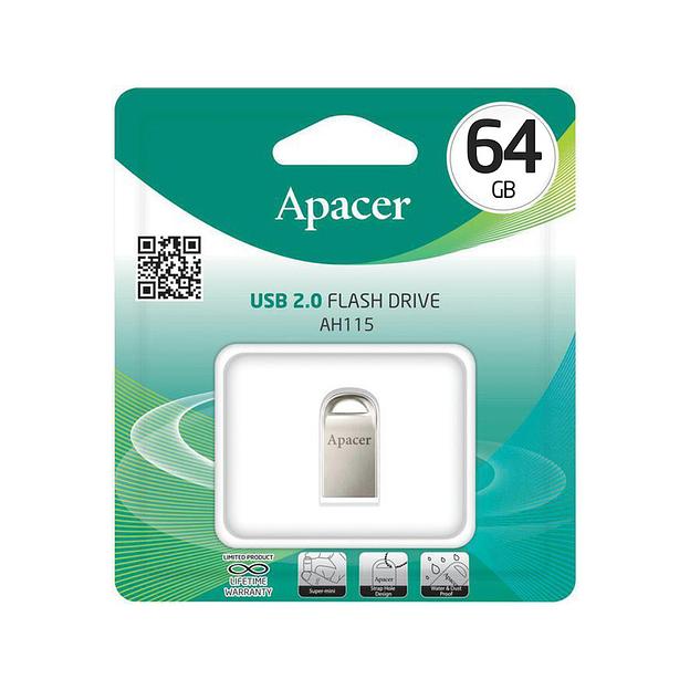 USB Флэш Apacer  AH115  AP64GAH115S-1  64GB  USB 2.0  Серый фото 2