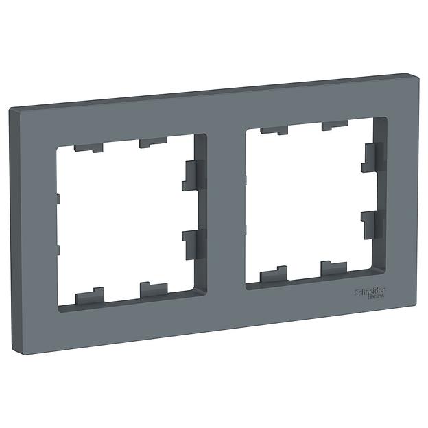 Systeme electric ATN000702 ATLASDESIGN 2-постовая РАМКА, универсальная, ГРИФЕЛЬ фото 1