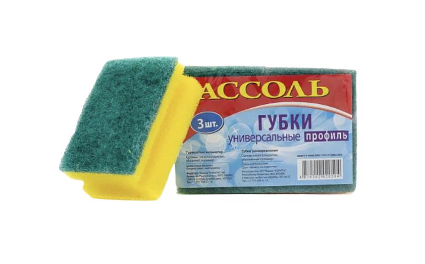 Универсальная губка Ассоль «Профиль» упаковка 3 шт ОПТ фото 1