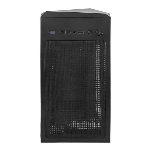 Exegate EX292858RUS Корпус Miditower ExeGate EVO-8225 (ATX, без БП, 2*USB+1*USB3.0, черный, 2 вент. с RGB подсветкой и полоса на передней панели, боковая панель - закаленное стекло) фото 1