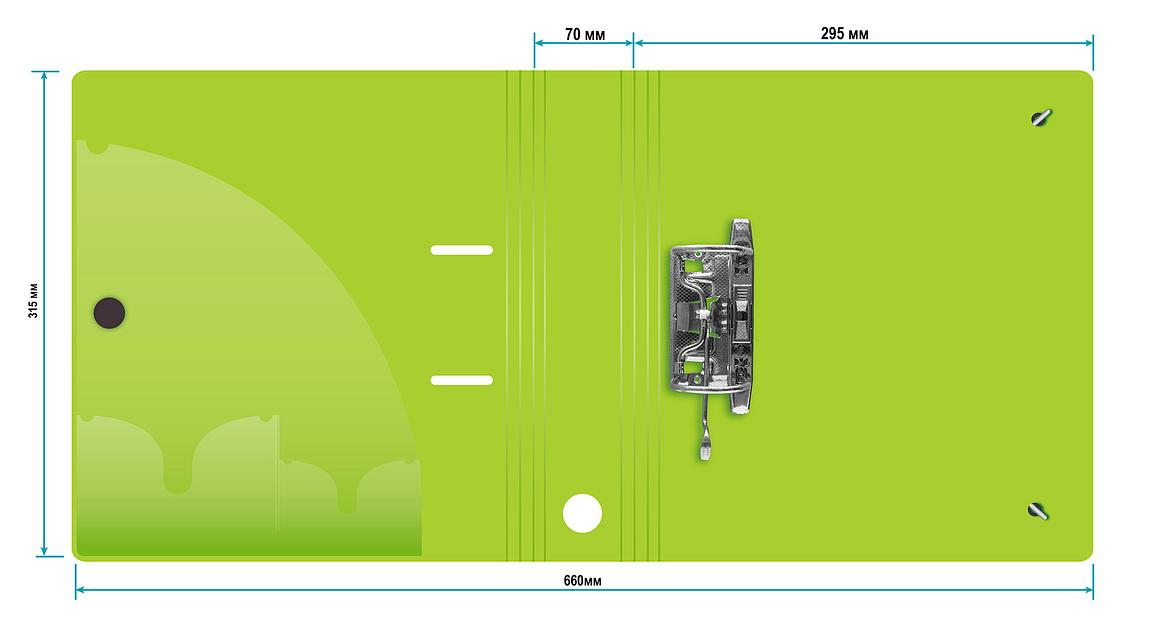 Папка-регистратор Silwerhof 355051 A4 70мм полифом салатовый фото 2